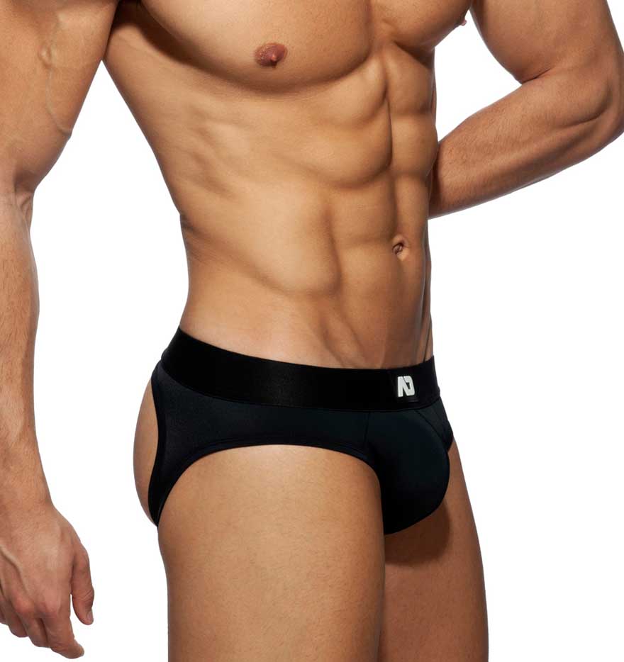 Sexy Jockstrap 'Bottomless Fetish Brief' von Addicted Underwear in schwarz