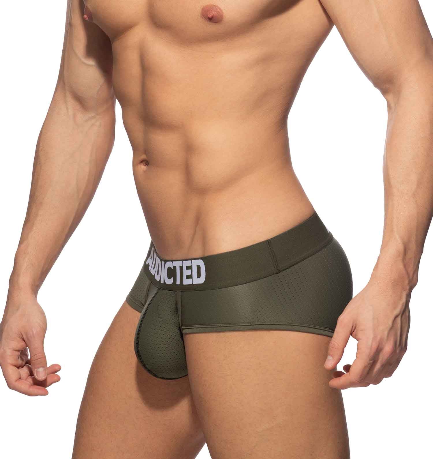 Mesh Slip mit Push-Up Funktion von Addicted Underwear in khaki, Seitenansicht