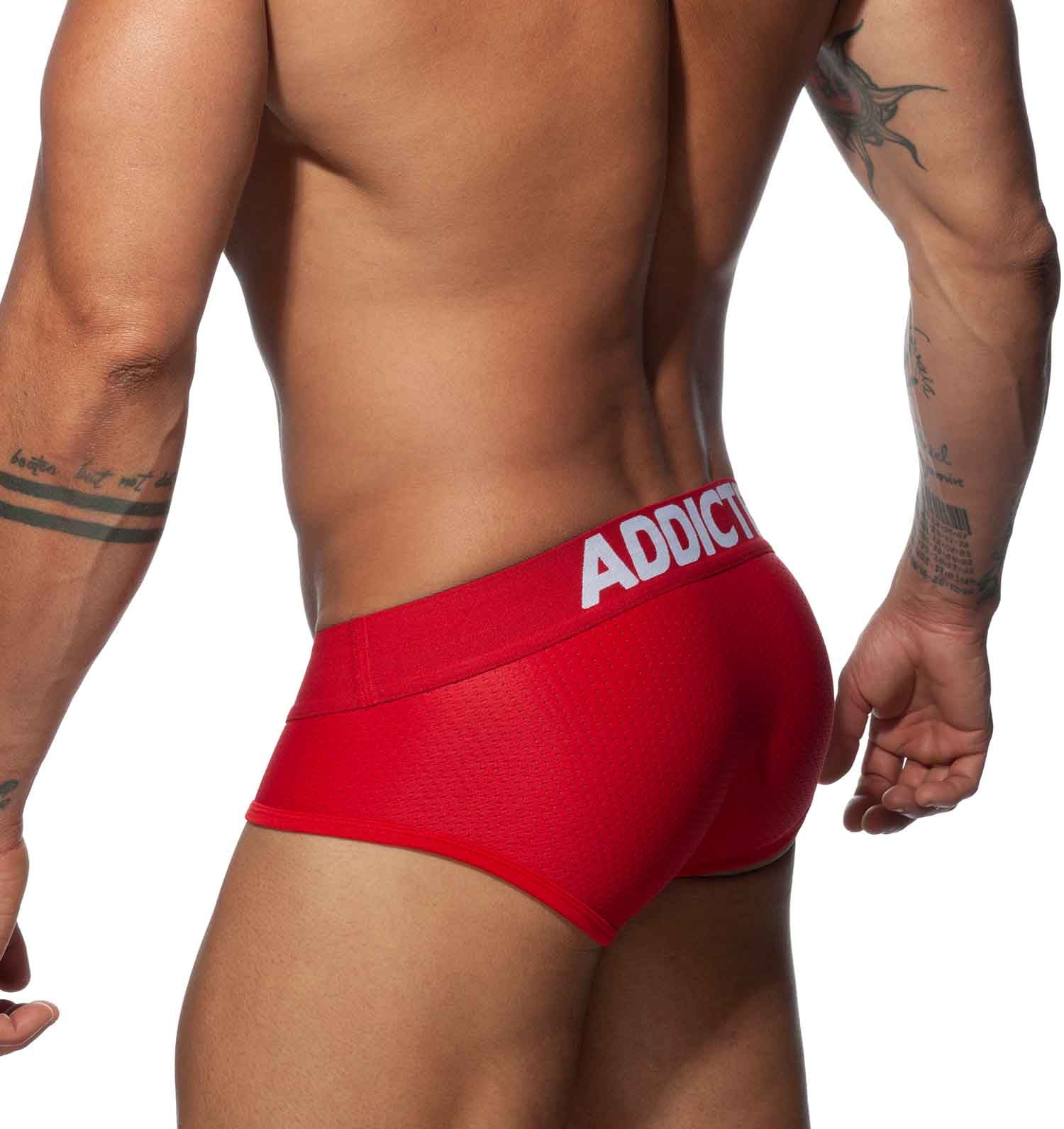 Roter Mesh Slip mit Push-Up Funktion von Addicted Underwear, Rückansicht