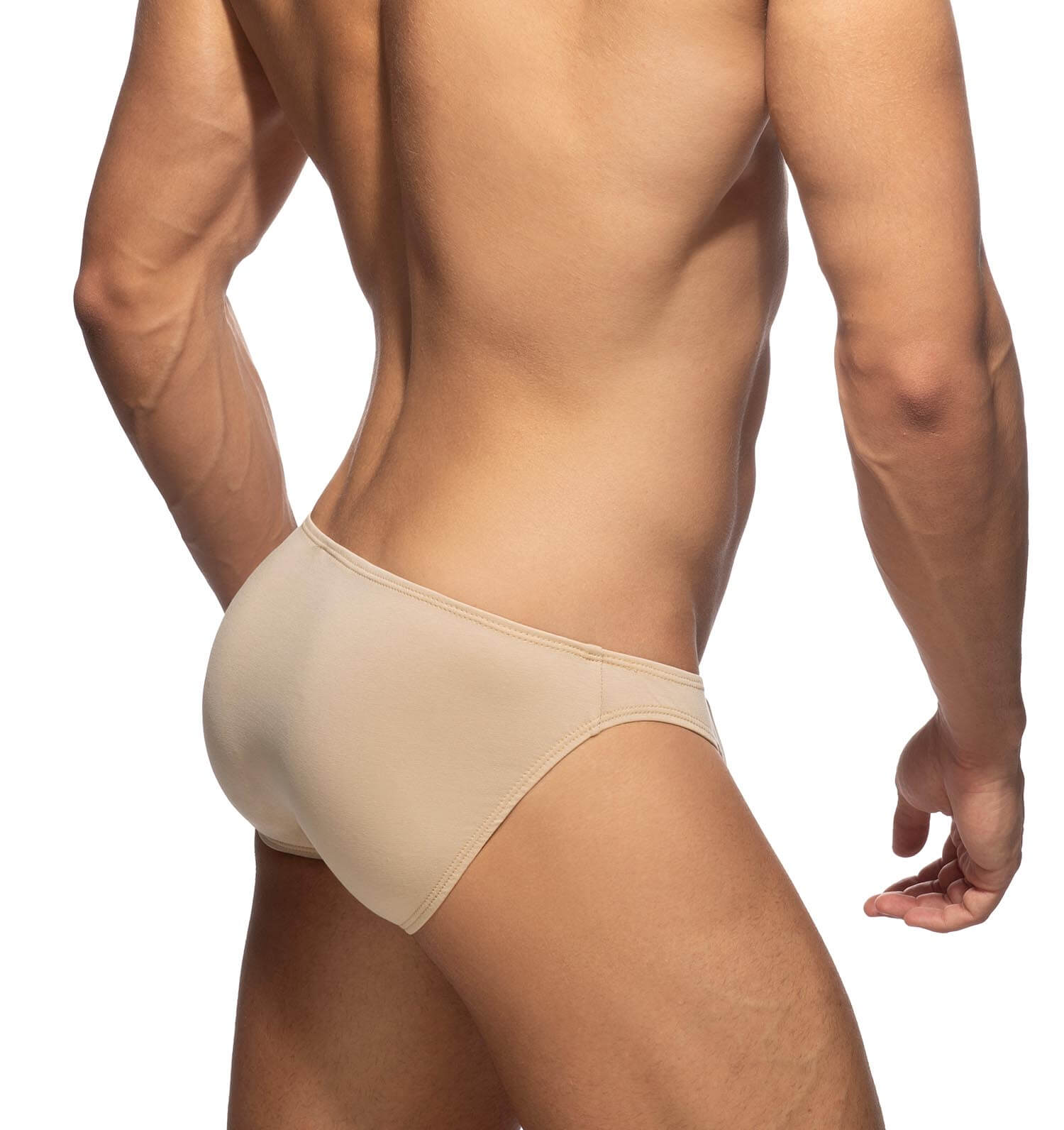 knapp geschnittener Mini Slip 'COTTON BIKINI BRIEF' von Addicted Underwear in beige, Rückansicht