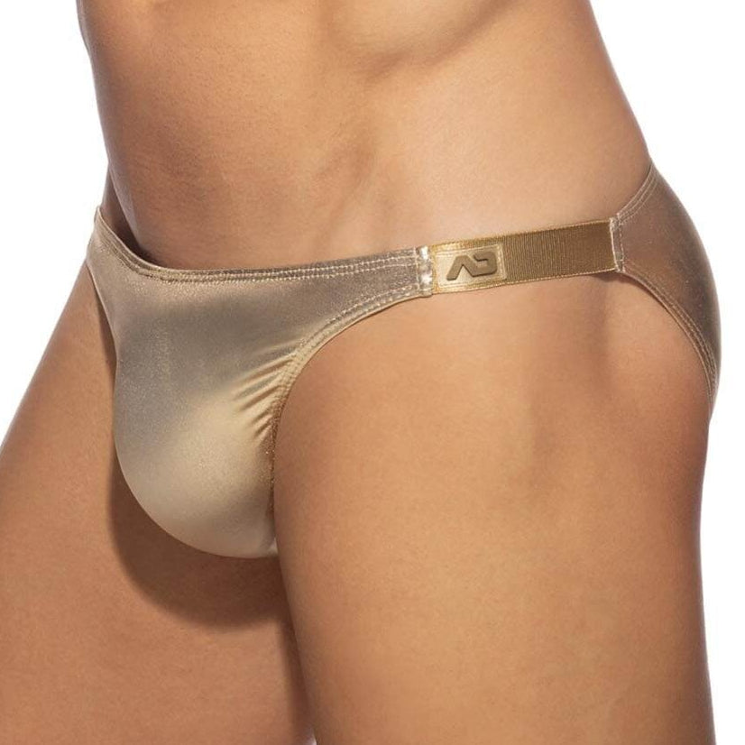 Glänzender Mini-Slip 'PARTY SHINY BIKINI' von Addicted Underwear in gold