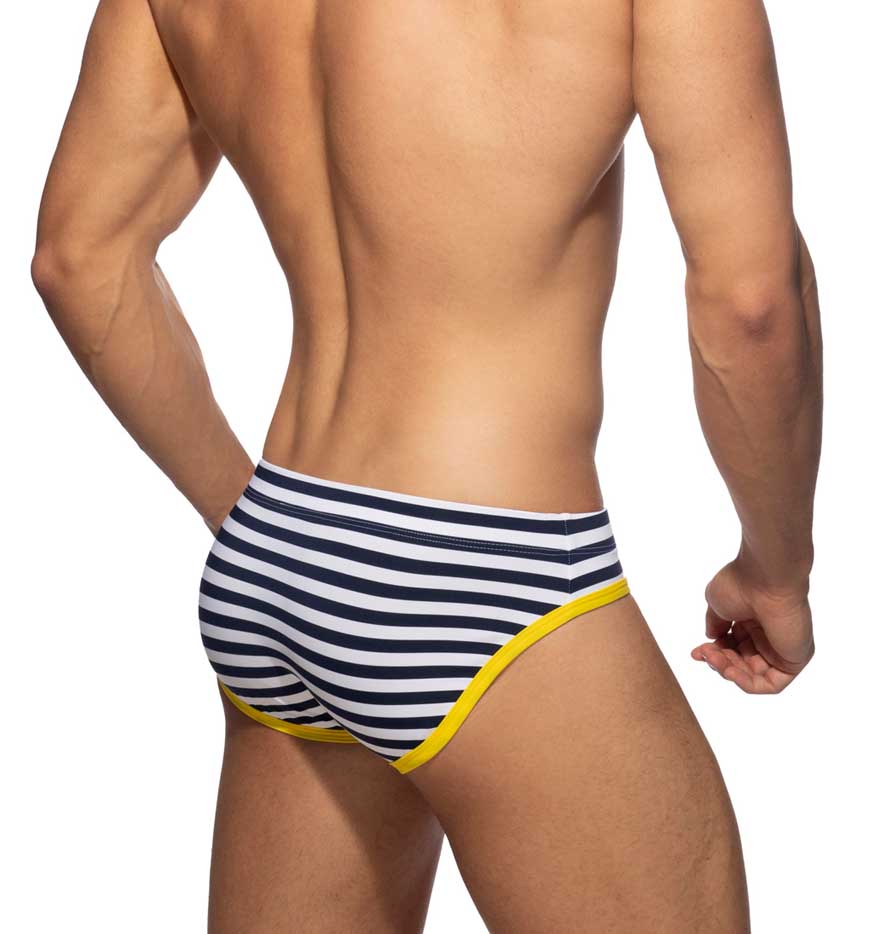 gestreifter Badeslip 'Sailor Swim Brief' von Addicted mit Push Up Einlage, Rückseite