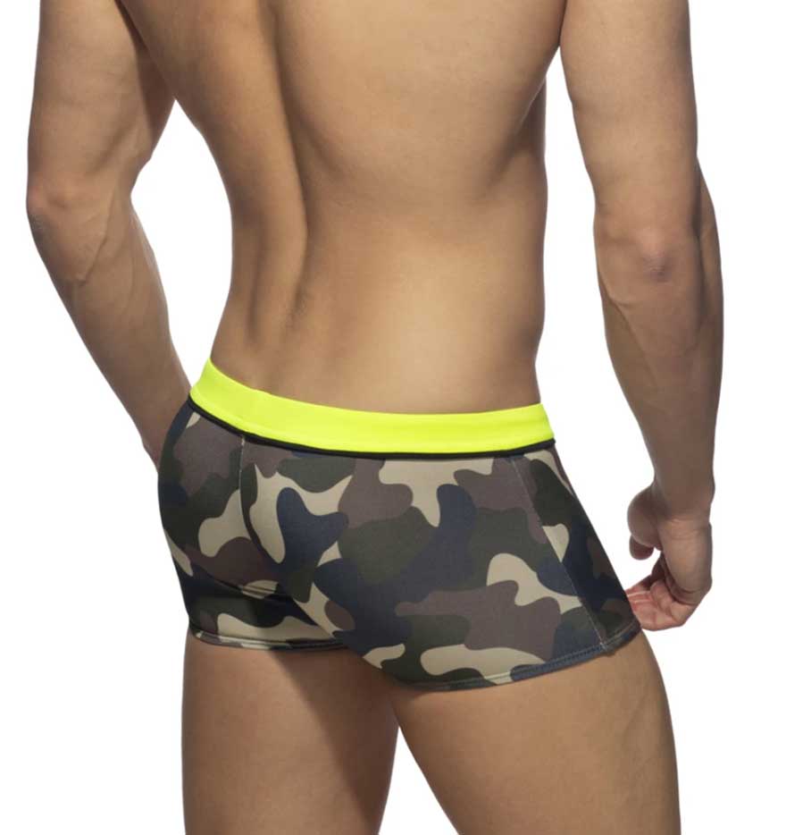 Addicted Badehose 'Detail Binding Swim Boxer' mit Camo-Muster und Push-Up Einlage, Rückseite