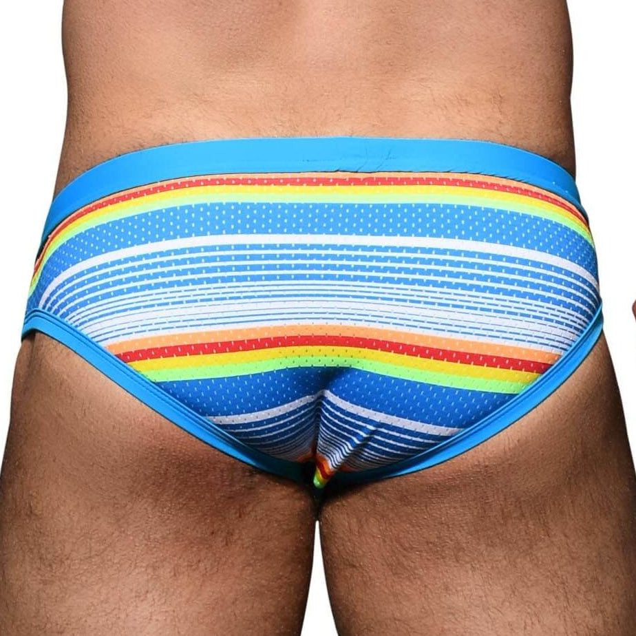 mehrfarbiger Badeslip aus der Swimwear Kollektion von Andrew Christian, Rückansicht