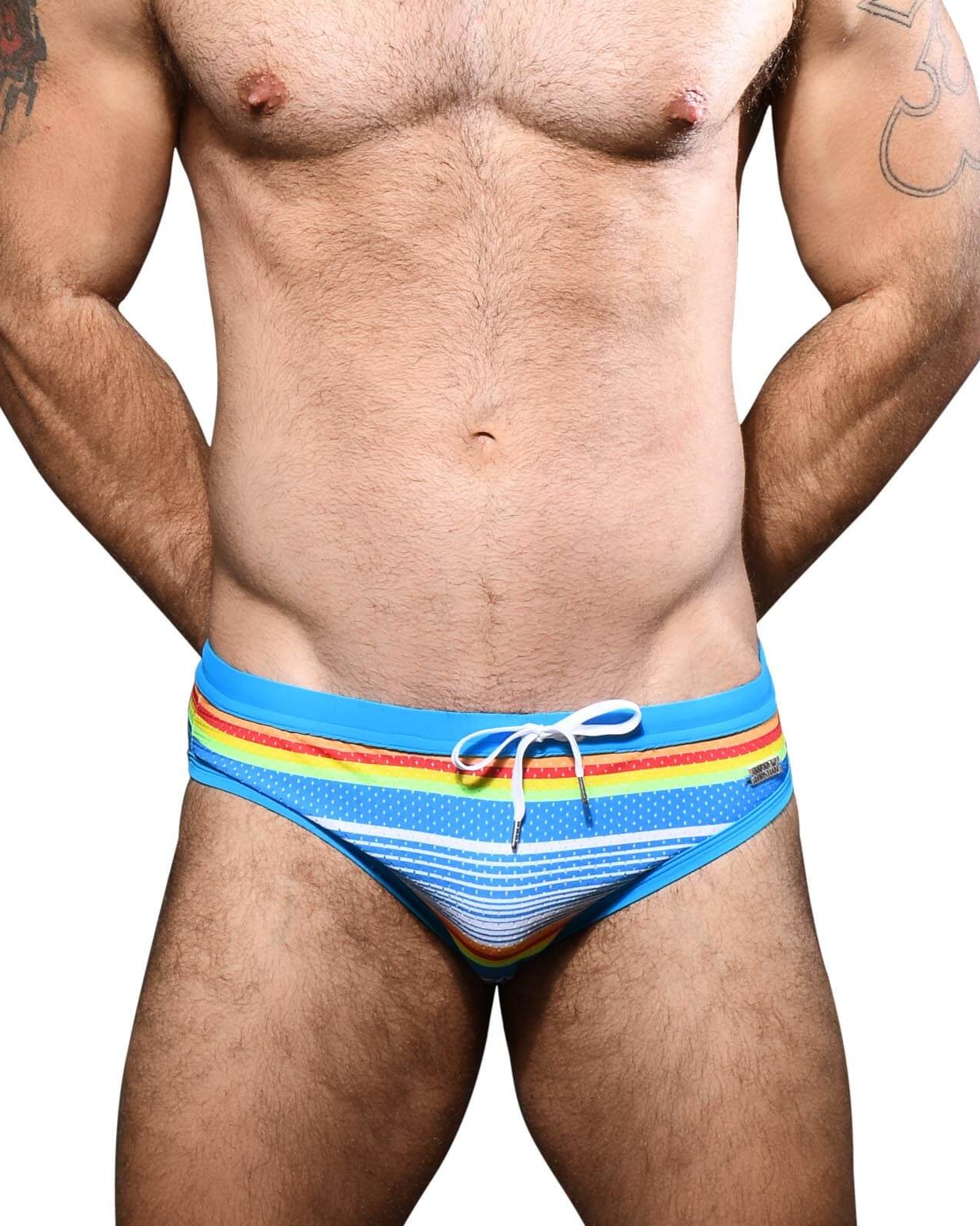 mehrfarbiger Badeslip aus der Swimwear Kollektion von Andrew Christian