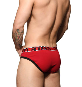 roter Herren Slip von Andrew Christian Underwear mit Almost Naked, Rückansicht