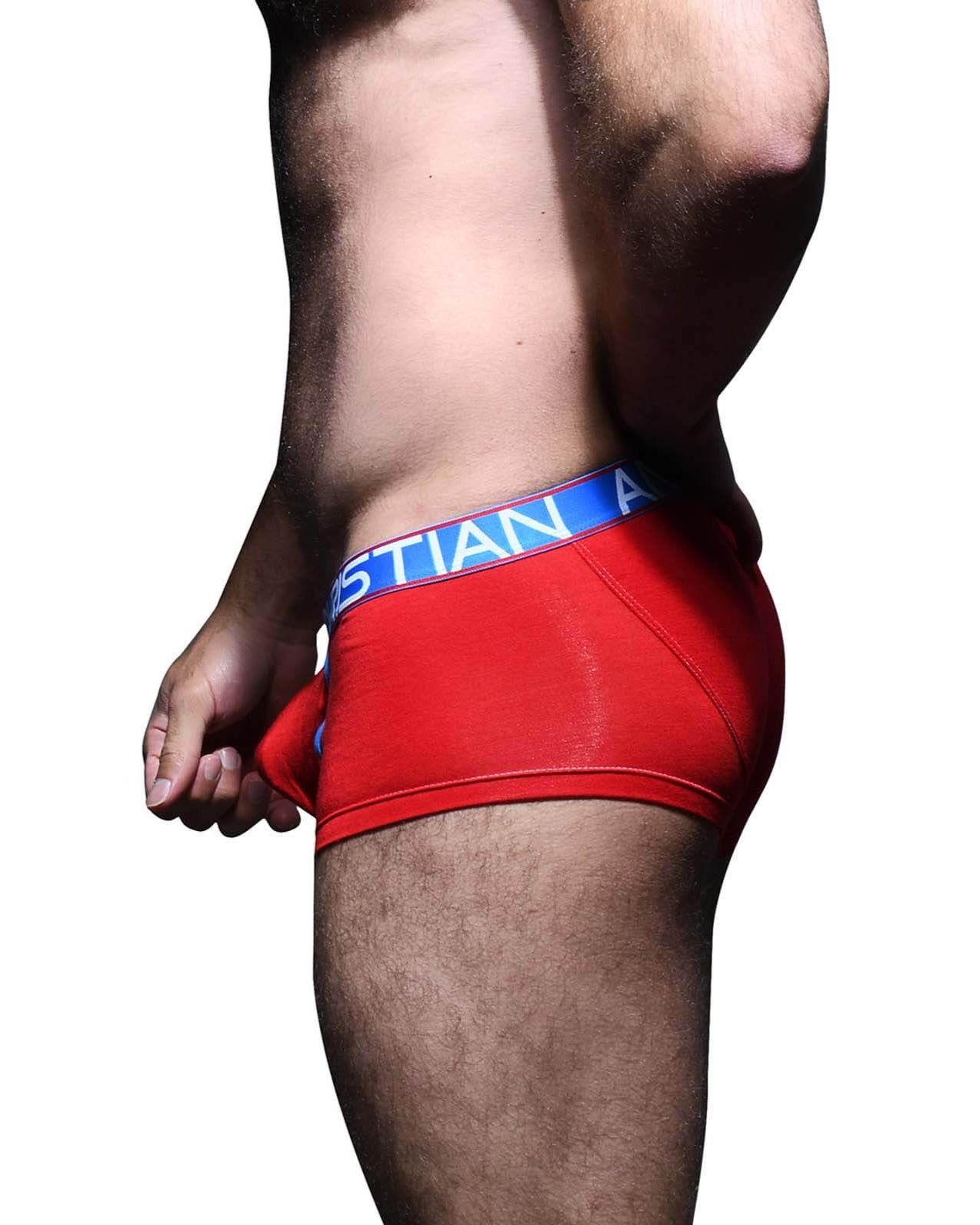 rote Andrew Christian Boxershorts 'COOLFLEX' mit Show-It Technologie, Seitenansicht