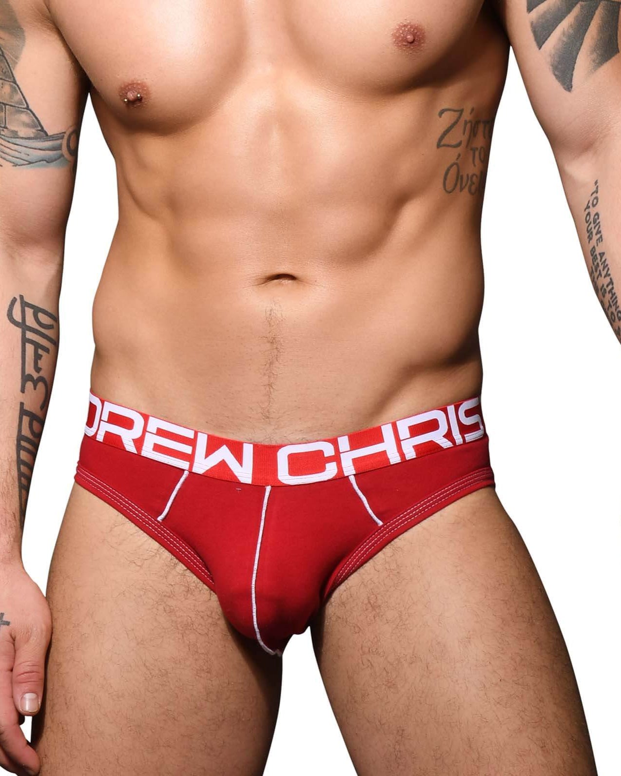 Roter Andrew Christian Jockstrap mit Kontrastnähten und Show-It Funktion