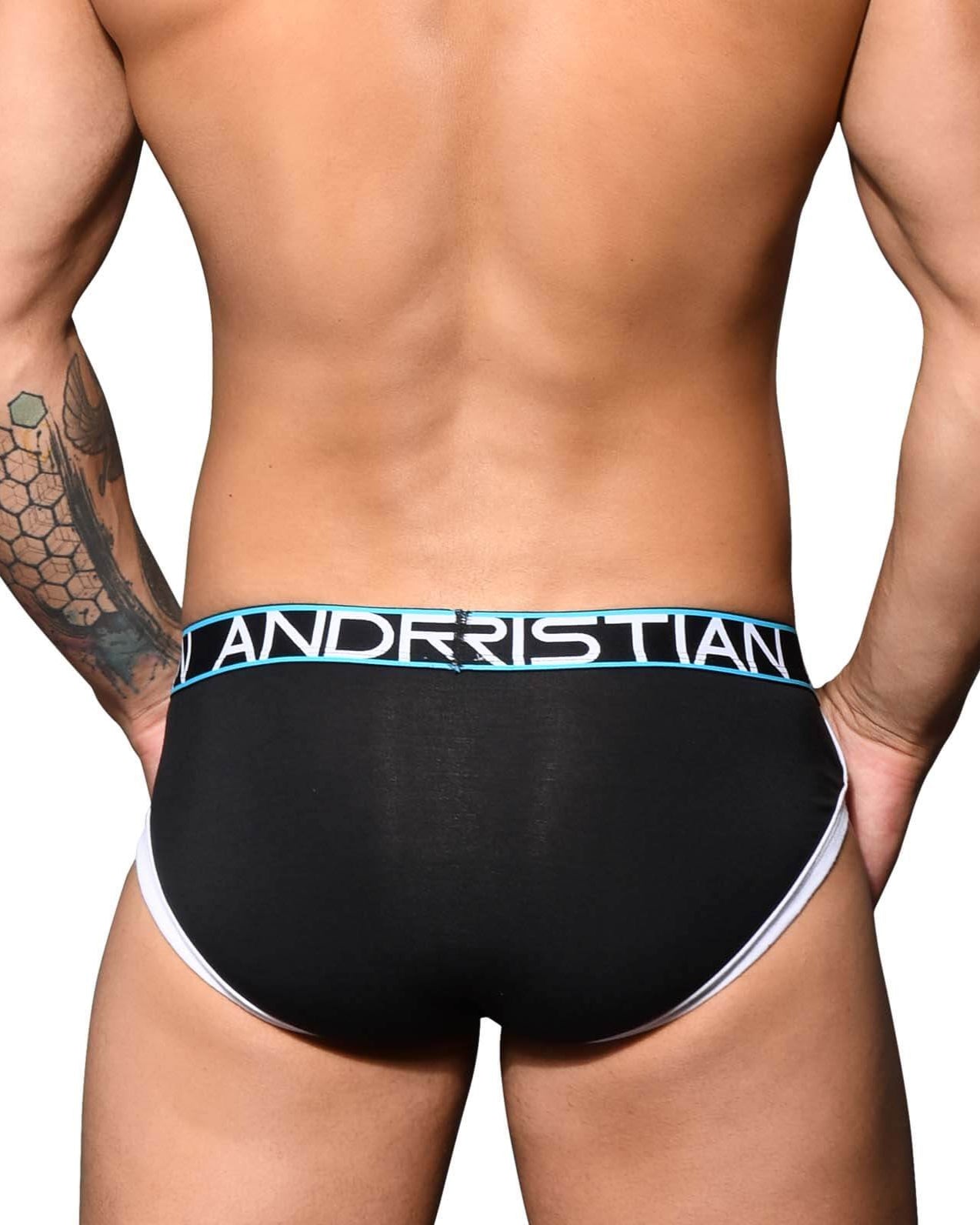 Schwarzer Andrew Christian Slip 'Show-IT Brief' mit Push-UP Funktion aus Modal, Rückansicht
