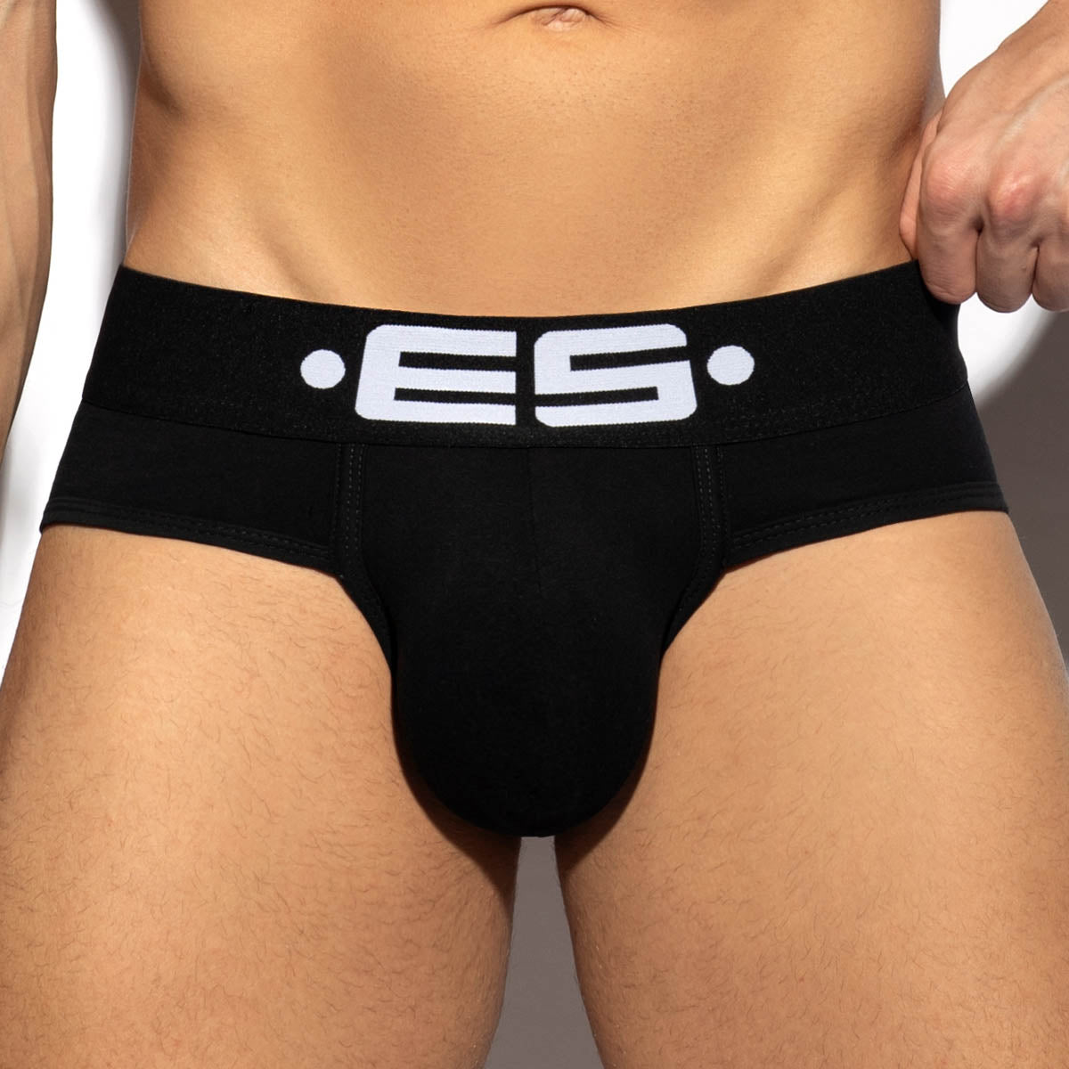 ES Collection Pack Up Wonderbrief - Herren Slip mit Push-Up Einlage, schwarz, Frontansicht