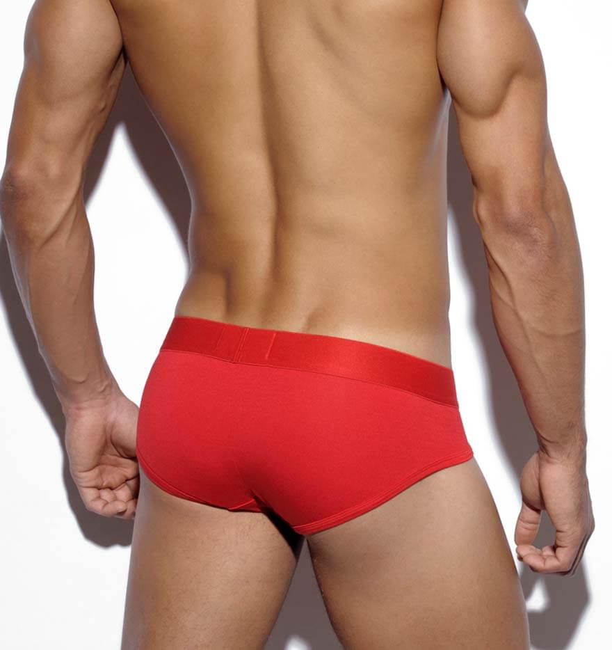 roter Herren Slip mit Push-Up Funktion von ES Collection, Rückansicht