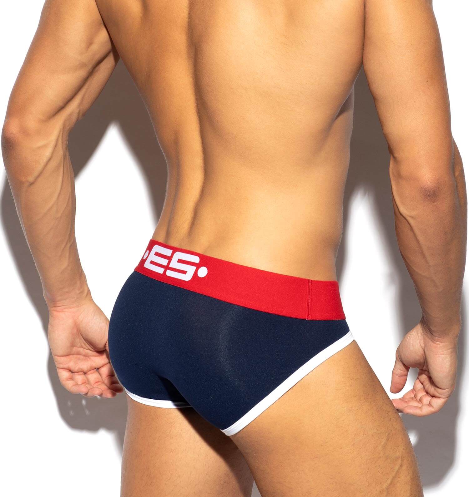 Sexy Microfaser Herren Slip 'SPORTIVE BRIEF' von ES Collection in navy, Rückansicht