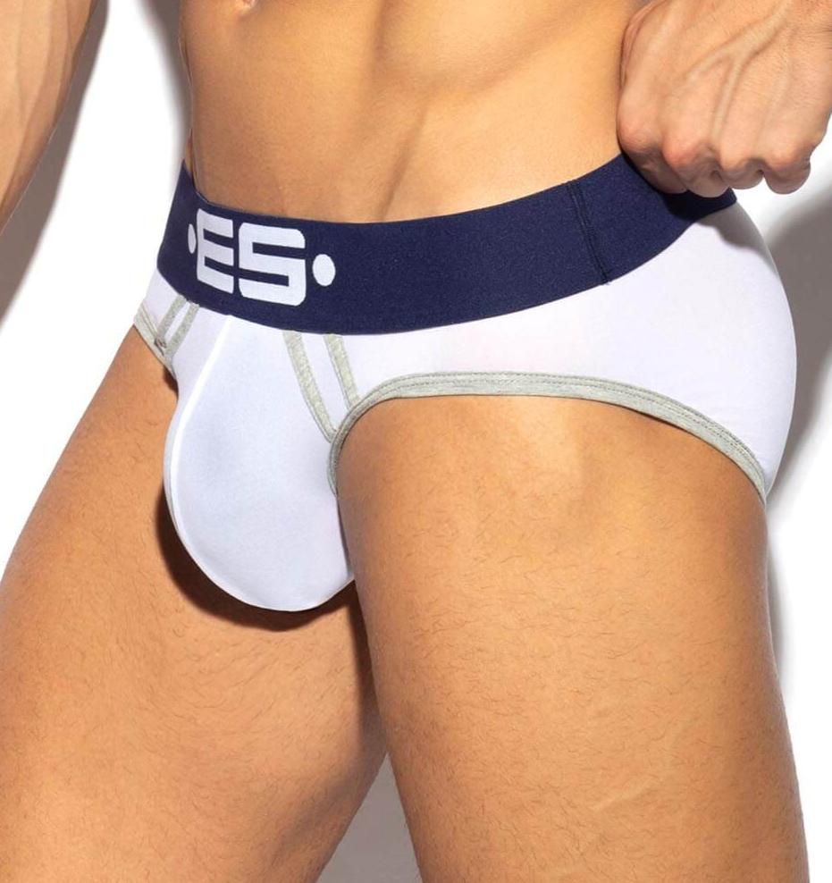 Sexy Microfaser Herren Slip 'SPORTIVE BRIEF' von ES Collection in weiß, Seitenansicht