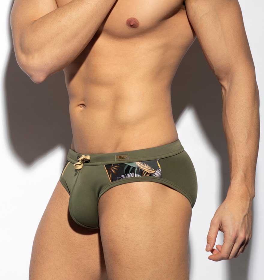 Push-Up Badeslip mit Print 'Fall Leave Swim Brief' von ES Collection, Seitenansicht