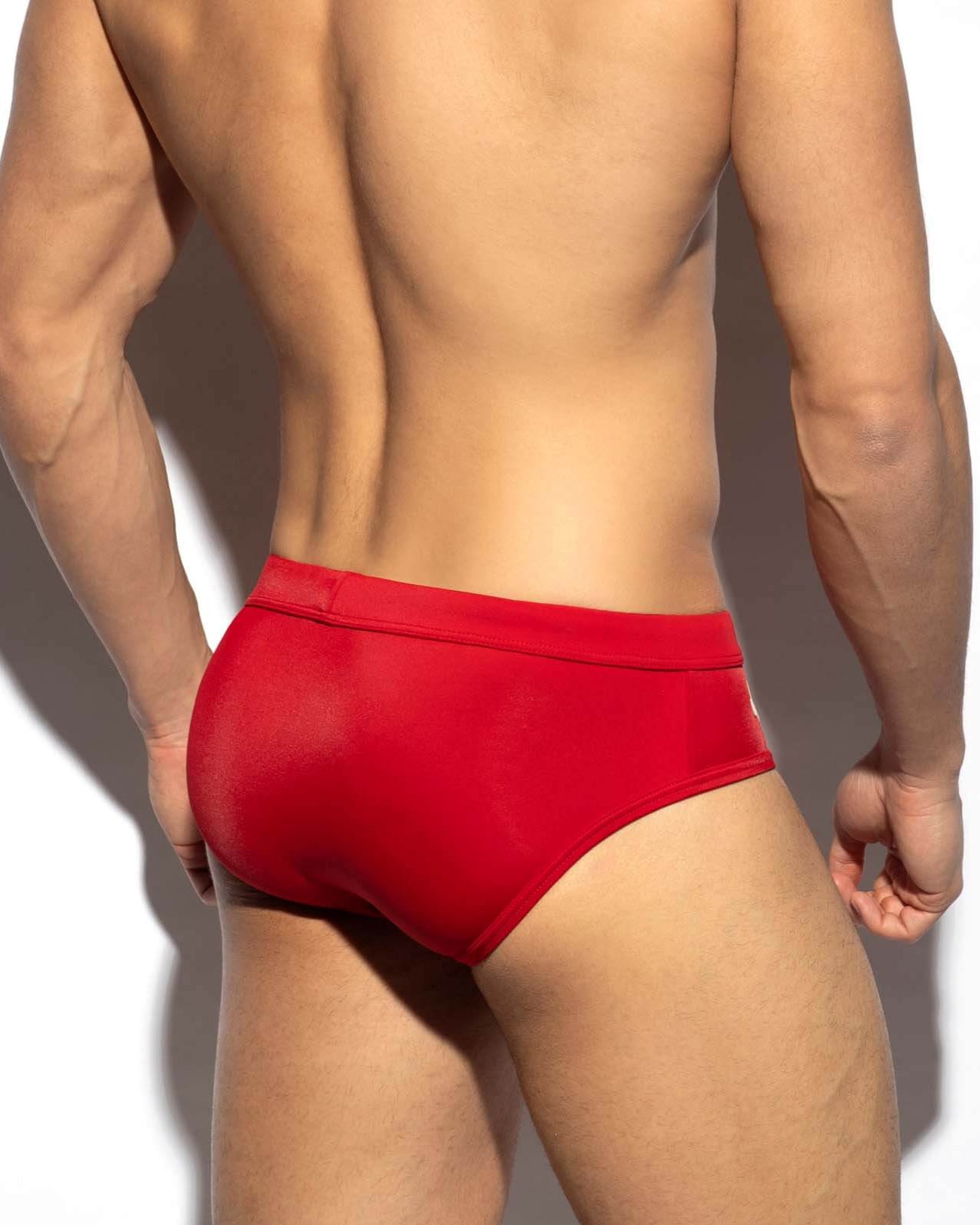 Push Up Badeslip 'Europe Swim Brief' von ES Collection Swimwear in rot, Rückansicht