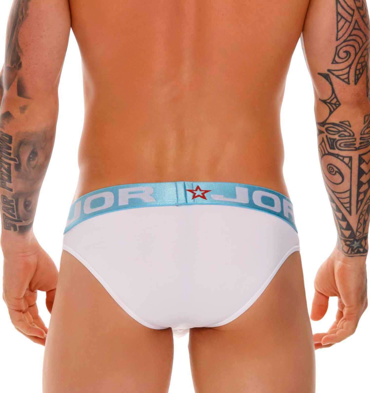 Microfaser Herren Slip 'BIKINI BRIEF' in weiß von JOR Underwear, Rückansicht