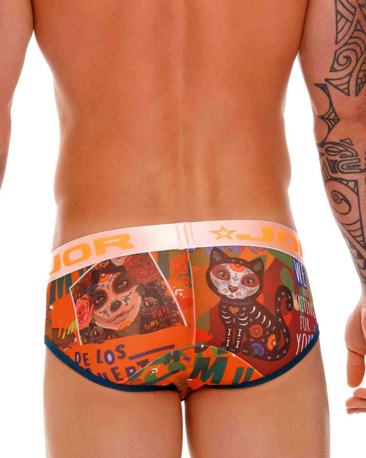 bunter Herren Slip 'DF MESH BRIEF' von JOR Underwear, Rückansicht