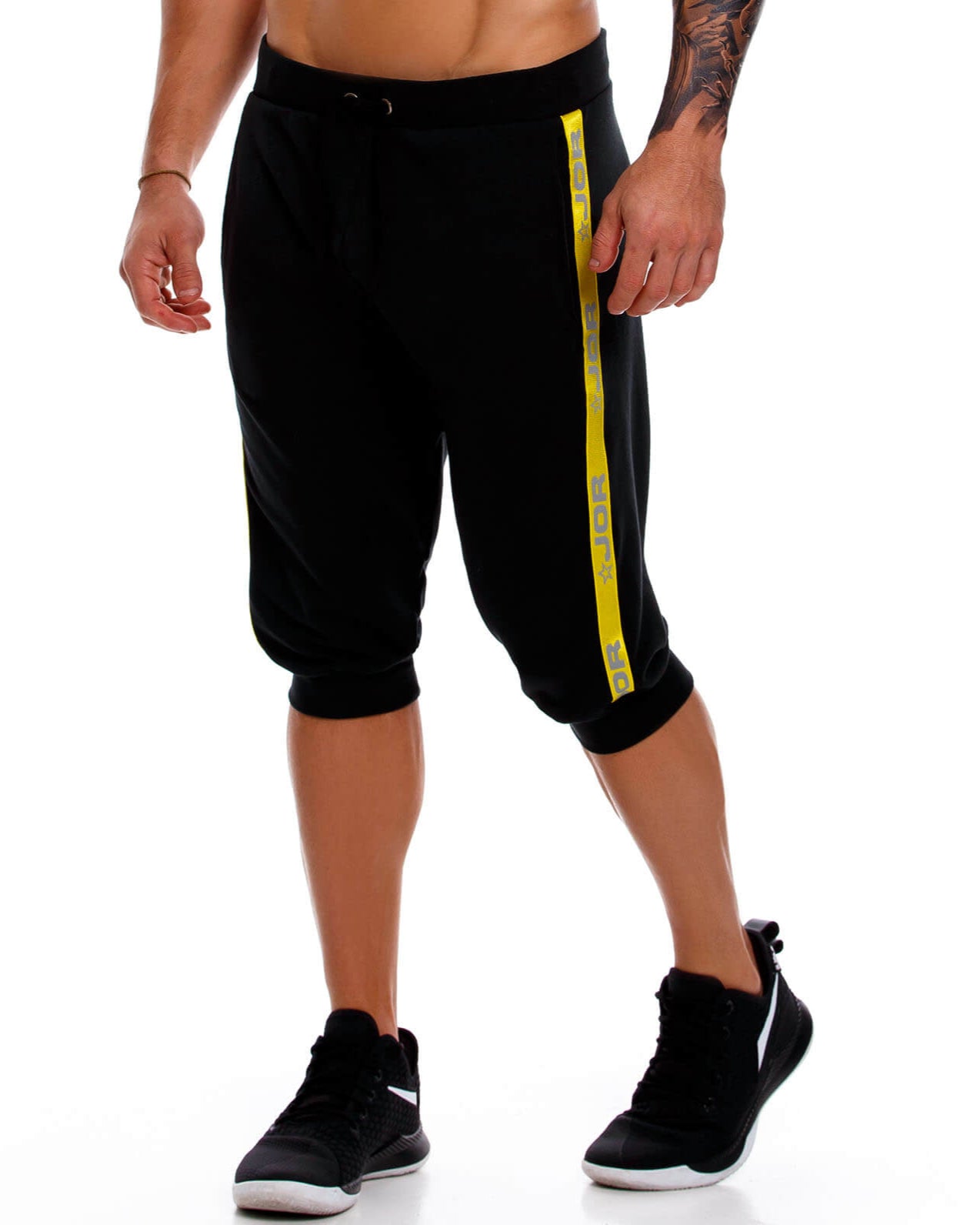 3/4 Herren Sporthose 'Short Pant SPARTA J1173' von JOR schwarz