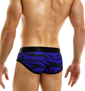 Blauer Herren Slip im Tiger Print von Modus Vivendi Underwear, Rückansicht