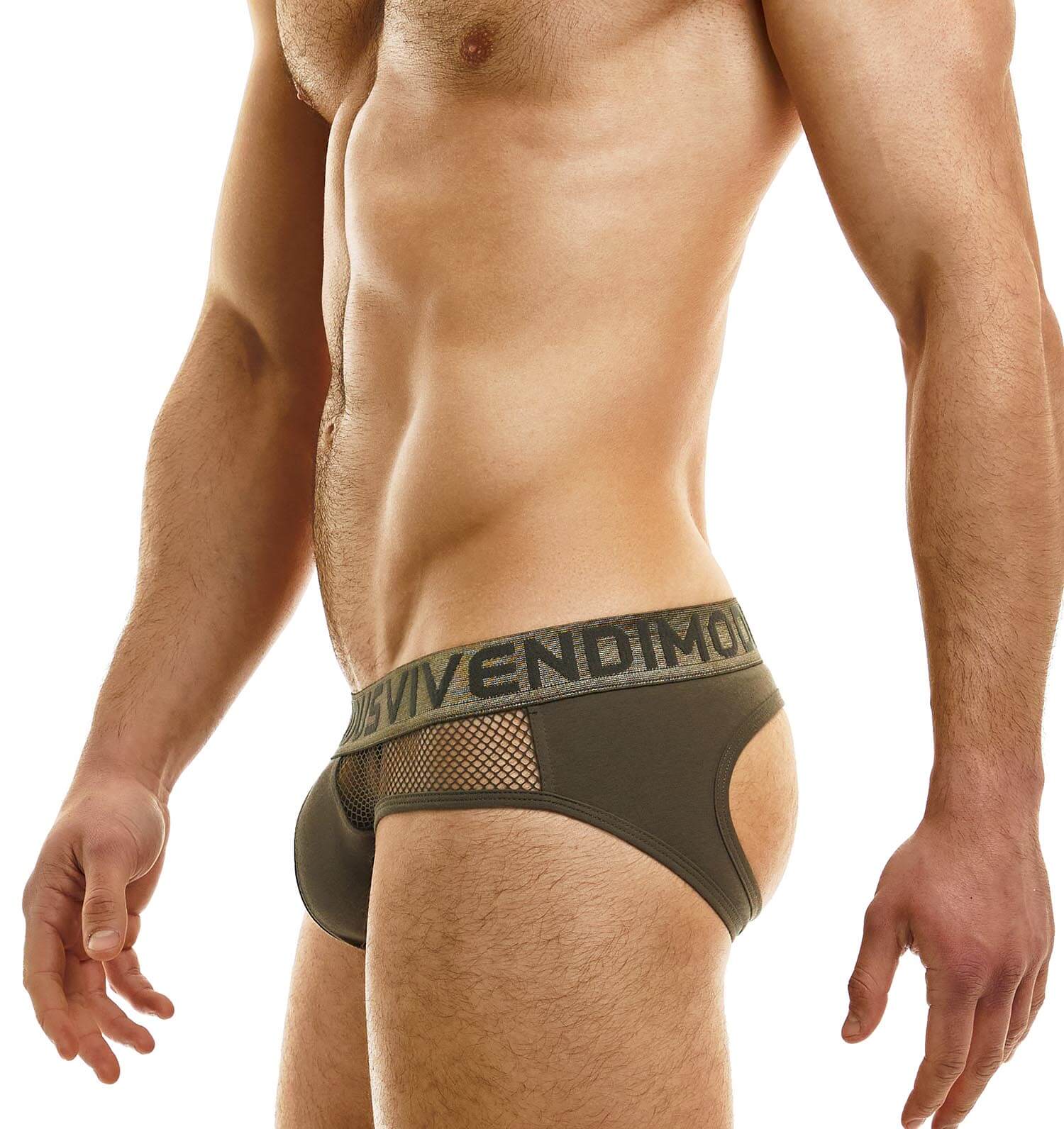 reizvoller Jockstrap aus der MESH LINE von Modus Vivendi Underwear in khaki