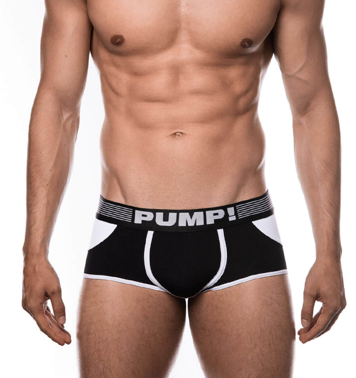 Sexy Jock Boxer mit offener Rückseite 'PUMP Access Trunk 15032' schwarz Frontansicht