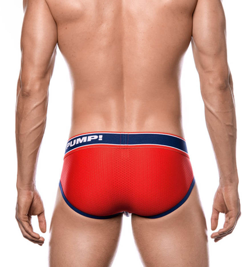 roter Mesh Herrenslip 'Fever Brief' von PUMP! Underwear, Rückansicht