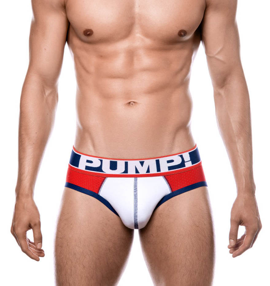 roter Mesh Herrenslip 'Fever Brief' von PUMP! Underwear, Frontansicht