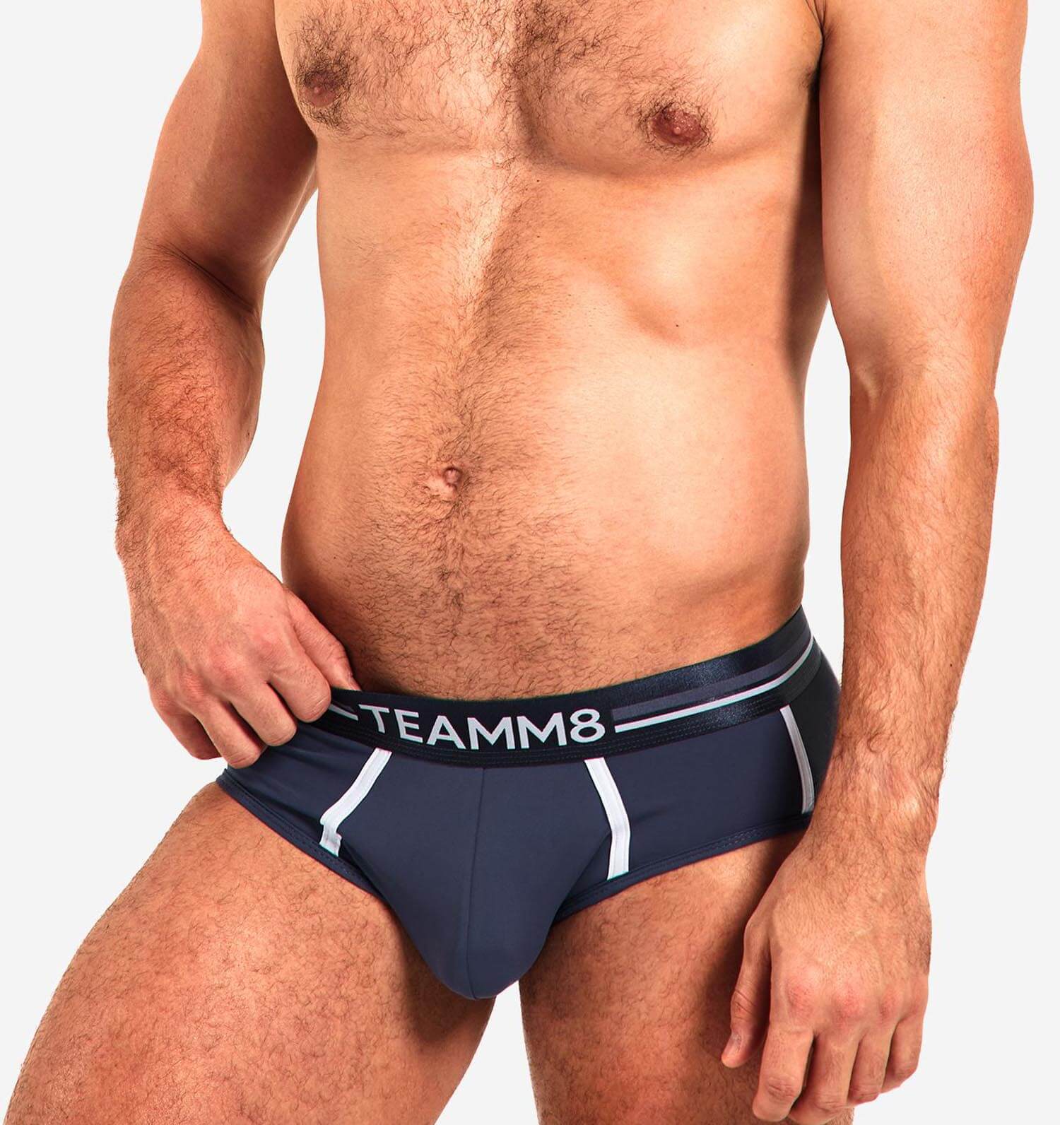 Sporlticher Herren Slip 'BASE BRIEF' von TEAMM8 in navy-blau