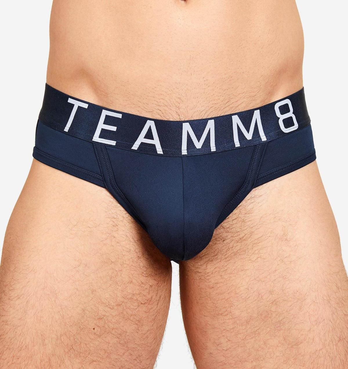 navy-blauer Jockstrap aus der TEAMM8 Spartacus Underwear Kollektion, Frontansicht