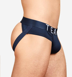 navy-blauer Jockstrap aus der TEAMM8 Spartacus Underwear Kollektion, Seitenansicht