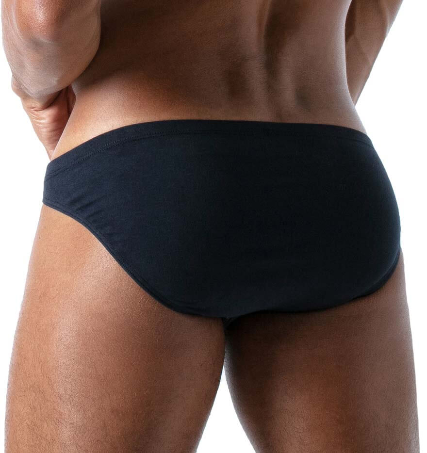 dunkelblauer Herren Mini-Slip 'FRENCH BIKINI' im sexy Low-Cut von TOF Paris, Rückansicht