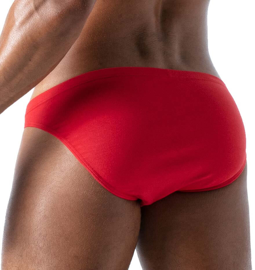 roter Herren Mini-Slip 'FRENCH BIKINI' im sexy Low-Cut von TOF Paris, Rückansicht