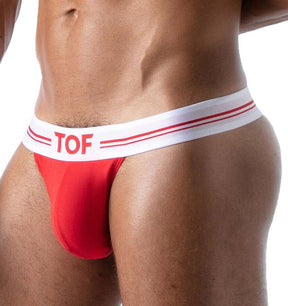 Sexy Männer String 'FRENCH THONG' in rot von TOF PARIS Underwear, Seitenansicht