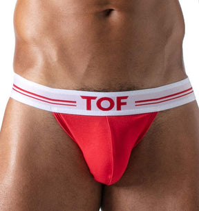 Sexy Männer String 'FRENCH THONG' in rot von TOF PARIS Underwear, Frontansicht