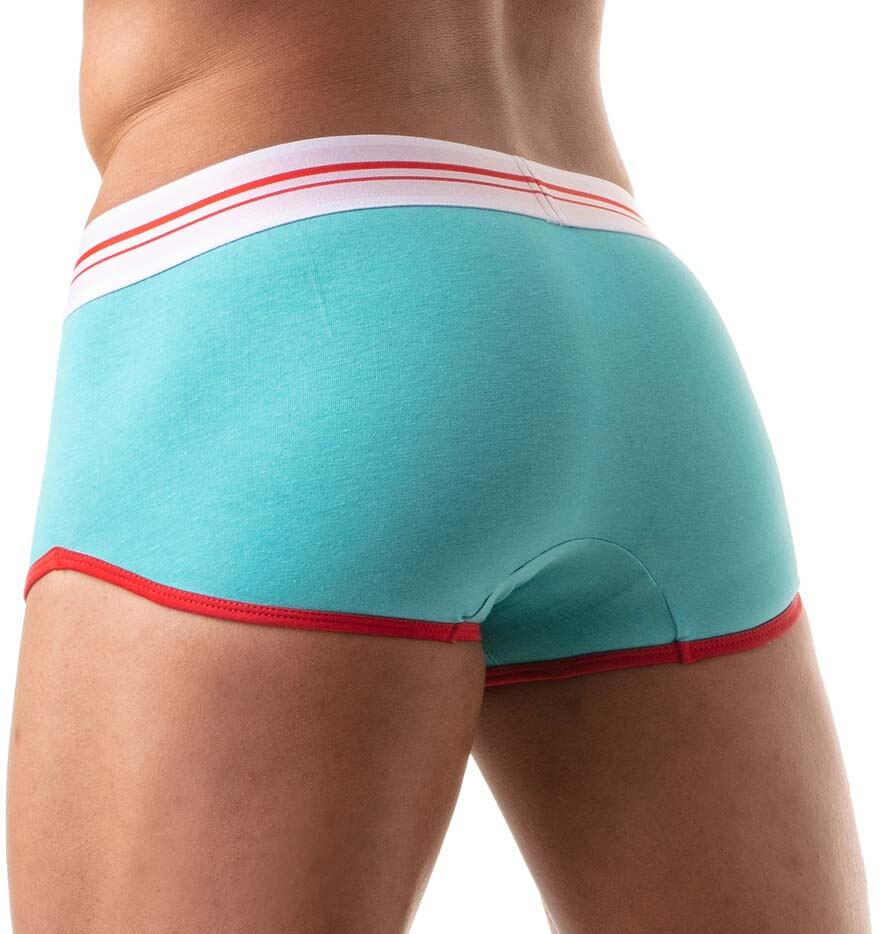 türkise TOF Paris Boxershorts 'FRENCH TRUNKS' mit sexy Cut-Out Schnitt, Rückansicht