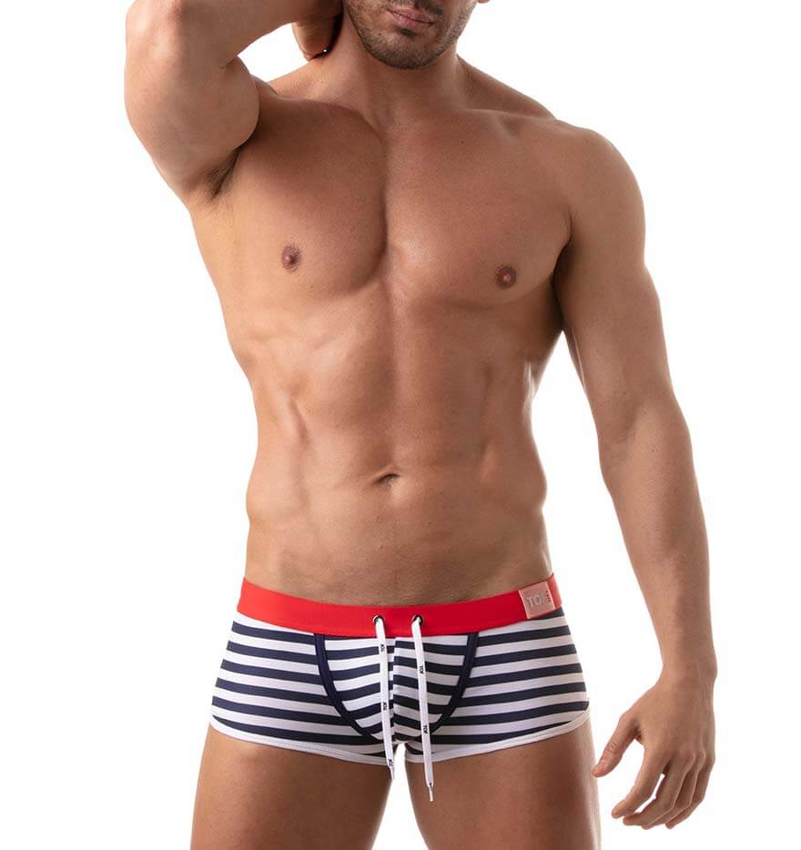 gestreifte Badehose 'ICON SWIM TRUNK' im Sailor Look von TOF Paris