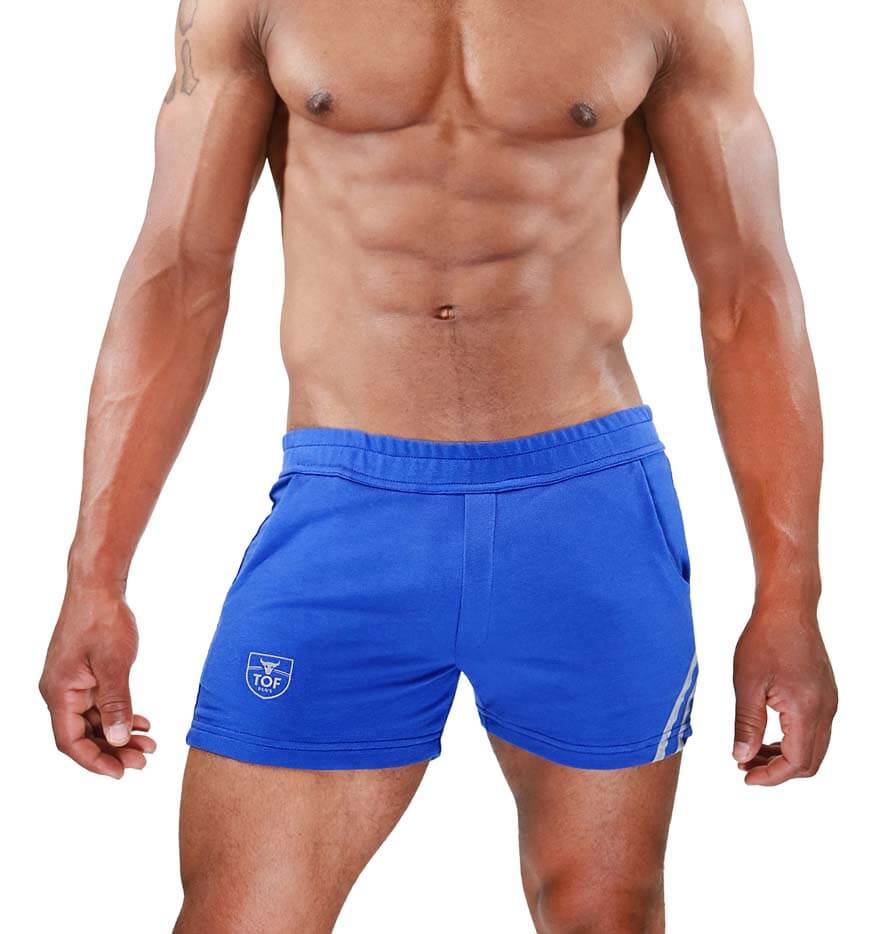 kurze Slim Fit Sporthose 'PARIS SHORTS' von TOF in blau